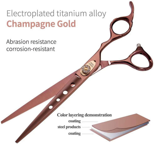 Fenice Peak Dog Grooming Scissors, Professional Trimming Shears for Dogs and Cats, 440C Stainless Steel (7'')