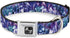 Buckle-Down Seatbelt Buckle Dog Collar - Crystals2 Blues/Purples, 1.5" Wide - Fits 18-32" Neck (Large)