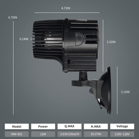 UPETTOOLS Aquarium Circulation Powerhead Wavemaker Pump | Controllable Submersible Circulation | 3170GPH, 6340GPH,