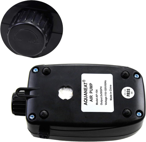 AQUANEAT Aquarium Air Pump, Fish Tank Oxygen Aerator with Airline Tubing, Air Stone, Air Bubbler, Check Valve
