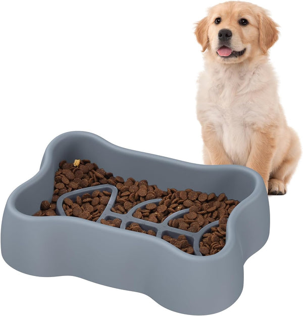 ORIA Slow Feeder Dog Bowls - Silicone Anti-Choking Puzzle Bowls with Non-Slip Base, Machine Washable