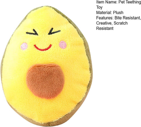 Dog Chew Toy - Squeaky Creative Tough Plush Avocado Shape Tooth Cleaning Chew Toys for Puppy, Small, Medium, Big Dogs,