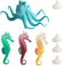 4 PCS Fluorescent Artificial Octopus Aquarium Ornament with Suction Cup for Fish Tank Decoration