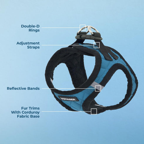 Voyager Step-In Plush Dog Harness by Best Pet Supplies - Soft Vest Harness for Small & Medium Dogs (Turquoise Plush), S