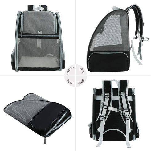 Backpack Texsens Innovative Traveler Bubble Pet Carriers for Cats and Dogs (Black)