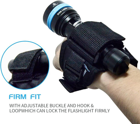 XTAR Goodman Style Glove Hand-Free Torch Holder, Soft Hand Mount for Scuba Dive Lights, Universal Adjustable Wrist