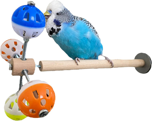 PERSONALIZED Perch Toy with Rotating Balls for Birds, Budgies, Budgerigars, Parakeets, Parrots,