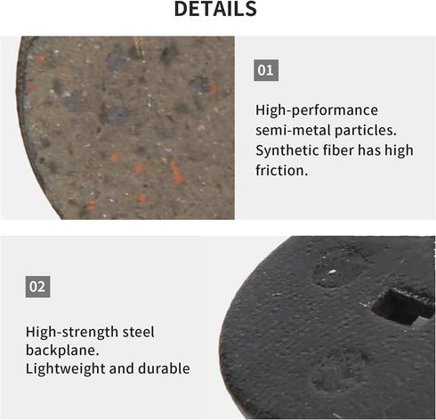 Keenso Bike Brake Pads Set, Shock Proof Resin Semi-Metal Disc Brake Pads Accessory (LE-21R)