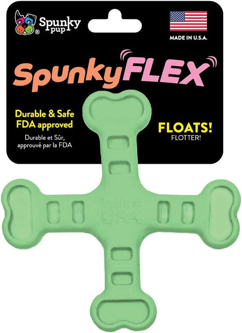 Spunky Pup Spunkyflex Fetch Toy | Durable, Flexible & Floatable Cross Bone