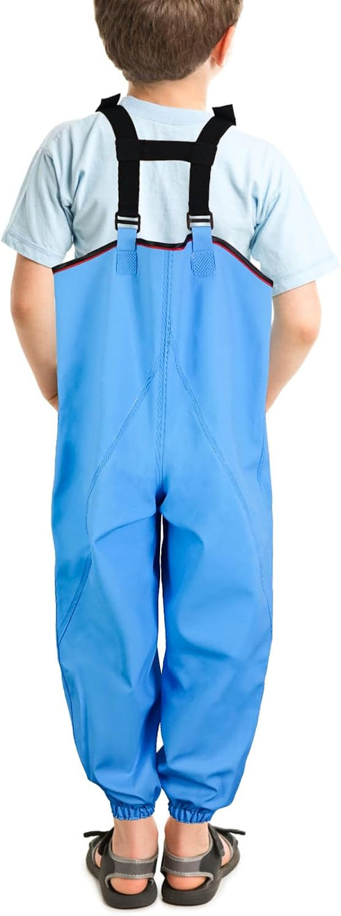 Luwint Kids Waterproof Rain Pants Lightweight Waders Outdoor Rain Bib Dirty Proof Trousers Snow Pants Boy Girl Fishing