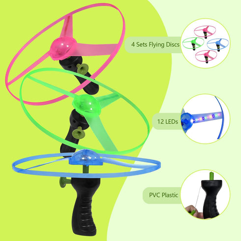 4 Sets Set, 4-8 8-12 M.best LED Flying Fun Flying Saucers Toys for Kids with Flashing Lights, Flying Toy Outdoor Toys