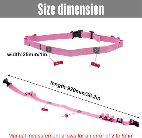 2Pcs 6 Race Number Belt Race Bib Belts with Energy Gel Loops for Marathon Triathalon Running No Safety Pins Required