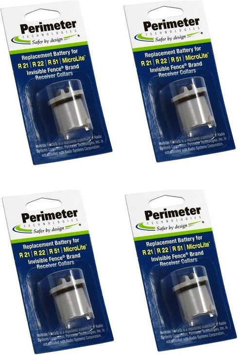 Perimeter Technologies Four Pack Dog Fence Batteries for Invisible Fence R21 or R51 Receiver Collars