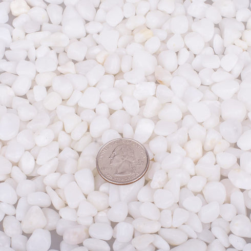 HOT SEAL 1.9 LB White Aquarium Gravel Pebbles - Natural Decorative Substrate for Fish Tanks