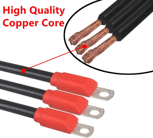Golf Cart Battery Cable Set - 4 Gauge Wiring for EZGO TXT Medalist 1994-Up Models (Set of 5)