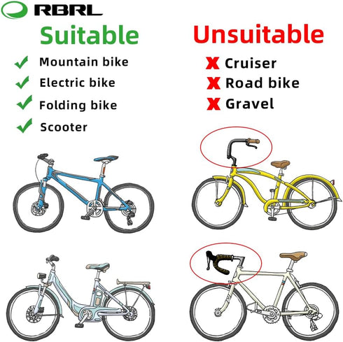 RBRL Bike Mirror Bar End, Rotatable Bicycle Mirror, Scratch Resistant E-Bike Universal Rearview Mirrors
