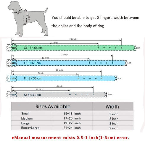 Studded Dog Collar, 2" Leather Spiked Dog Collar for Medium Large Dogs Pit Bull Mastiff Bully Boxer (M:17-20 inch, Black-1)