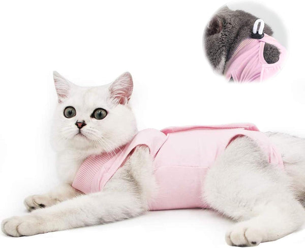 Cat Professional Recovery Suit for Abdominal Wounds, E-Collar Alternative for Cats and Dogs, After Surgery Wear Anti