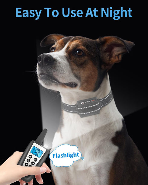PaiPaitek 2 in 1 Dog Bark and Training Collar, Smart Shock Collar for Large Dogs with Remote 3300ft Range