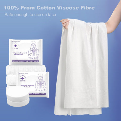 ReverseClock Set Swimming Disposable Towel Compressed Towels Large Bath Towel Face Towel Cotton Thick Portable Reusable