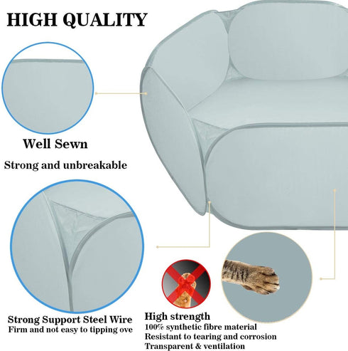 Small Animal Cage Tent Playpen with Fabric, Breathable Transparent Pet Playpen, Portable Yard Fence for Outdoor/Indoor