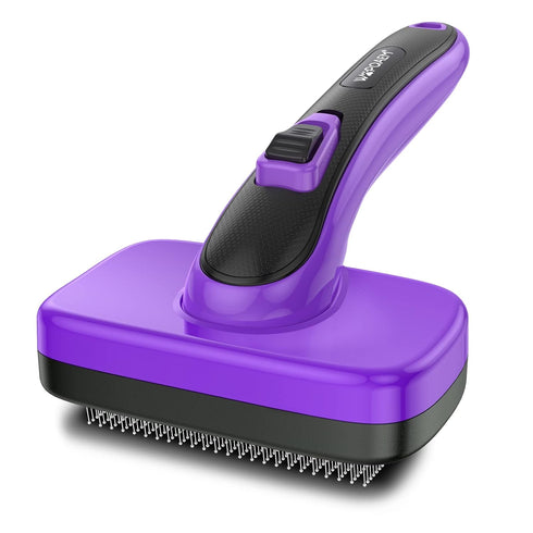 Dogs Cats Self Cleaning Slicker Brush for Shedding & Grooming, Removes Loose Undercoat, Mats, Tangled Hair for All