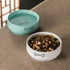 Ceramic Dog Bowls - Pet Feeding Bowls for Cats and Small Dogs, 20 oz (6.5" Blue/White)
