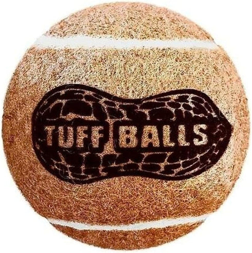 PetSport Junior Peanut Butter Tuff Ball Dog Toys | 2 Pack Jr. (1.8") Durable Rubber Tennis Balls
