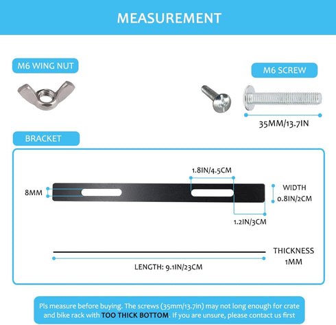 Mounting Brackets with Screws for Bike Basket Installation, Metal Sheets Holder Mount Adapter for Bicycle Cargo Rack