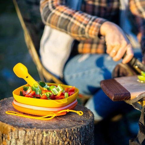 UCO 4-Piece Camping Mess Kit, Bowl, Plate, and 3-in-1 Spork Utensil Set for Outdoor Dining
