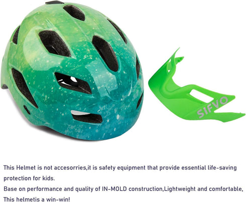 SIFVO Kids Helmet, Adjustable Lightweight Bike Helmet for Boys and Girls 5-14, Cool Visor, Youth Bike Helmet 50-57cm