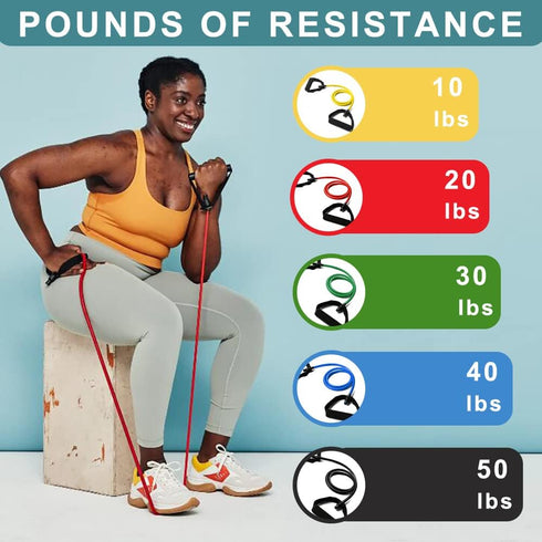 Resistance Bands with Handles, Single Resistance Bands, Exercise Bands with Handles, for Resistance Training, Physical Therapy, Home Workouts, Fitness, Pilates by zhiamz