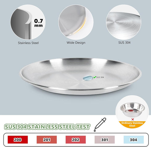 2Pcs Whisker Friendly Cat Dishes Set, 6.7" Stainless Steel Shallow Bowls, Wide Metal Food Dish for Cats, 13 OZ