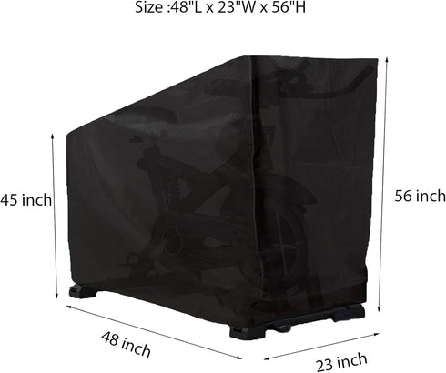 Storage-48"L 23"W 56"H Exercise Bike Cover,Waterproof Electric Bike Bover, Dustproof Fitness Bicycle Cover for Indoor