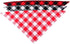 YAKA Pet Dog Bandana Triangle Bibs Scarf Set - Double-Cotton Plaid for Small and Medium Dogs, Red and Black
