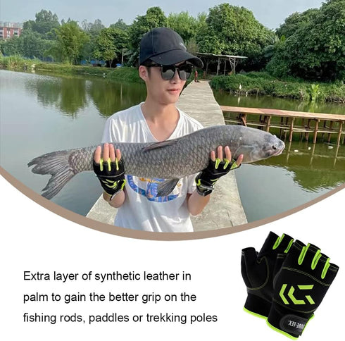 Fishing Gloves, UV Protection Fingerless Gloves for Men and Women for Fishing, Rafting, Cycling, Running