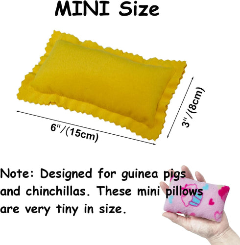 RIOUSSI Set of 4 Cozy Mini Pet Pillows for Guinea Pigs, Hedgehogs, Ferrets, Chinchillas, Bunnies, Rabbits, and Rats