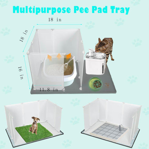 Bencacawinstyle Dog Litter Box with High Walls,Indoor Dog Potty for Small to Medium Dogs,No Spill Pee Pad Holder Tray