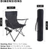 YSSOA XL Portable Black Folding Camping Chair with Armrest