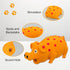 Andiker 8" Dog Squeaky Toy, Dots Latex Chew Toy with Oinks Sound, Grunting Pig for Dental Biting and Play (Orange)