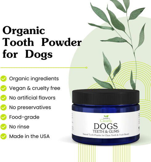 Isabellas Clearly Teeth & Gums for Dogs | Natural Tooth Cleaning Powder | No-Rinse Dog Toothpaste Alternative