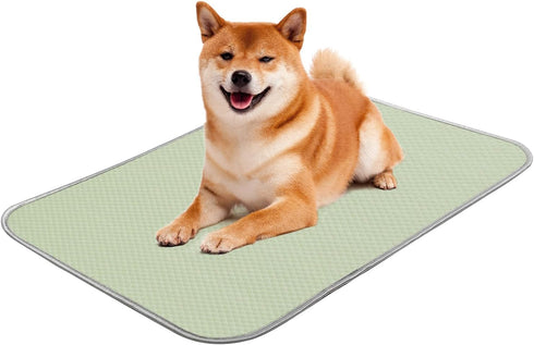 Summer Dog Cooling Mat Washable Ice Silk Self Cool Pad for Small Medium Large Dogs & Cats, Indoor & Outdoor (Green,