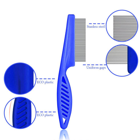 3 Packs Flea Comb for Dogs, Tick Comb, Flea Comb for Cats, Lice Comb, Dandruff Comb, Kitten Flea Comb, Fine Tooth Hair