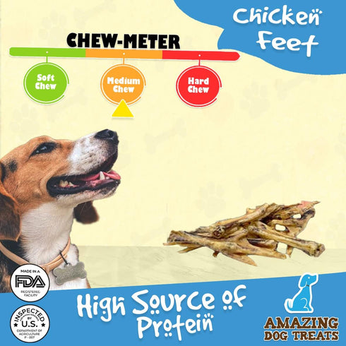Amazing Dog Treats - Chicken Feet Dog Treats (25 Count) - All Natural, Premium Quality Chicken Feet Chews