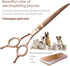 Fenice Peak Curved Dog Grooming Scissors, Champagne Gold 440C Stainless Steel, Professional Pet Cutting Shears for