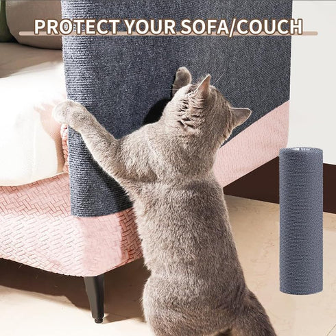 Cat Scratch Furniture Protector Mat, DIY Self-Adhesive Cat Scratcher Carpet for Cat Tree/Door