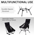 2-in-1 Backpacking High Back Folding Camping Chair with Pillow, Lightweight Portable Chair for Adults, Height