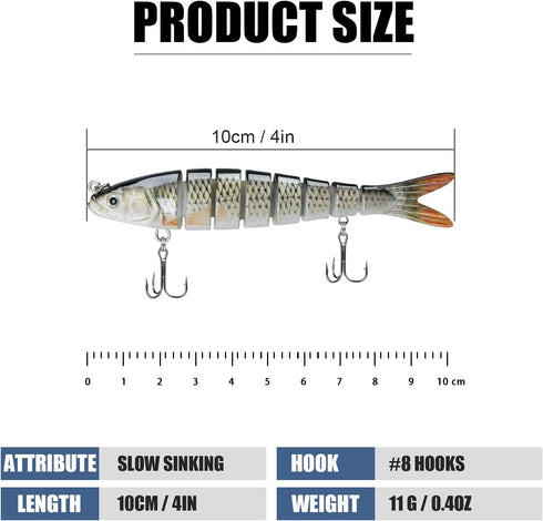 TRUSCEND Easy Catch Swimmax, Lifelike Fishing Lures for All Species, Magic Noisy Wiggling Action
