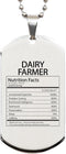 DesiDD Funny Dairy Farmer Gifts - Nutrition Facts Dog Tag Necklace for Dairy