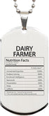 DesiDD Funny Dairy Farmer Gifts - Nutrition Facts Dog Tag Necklace for Dairy